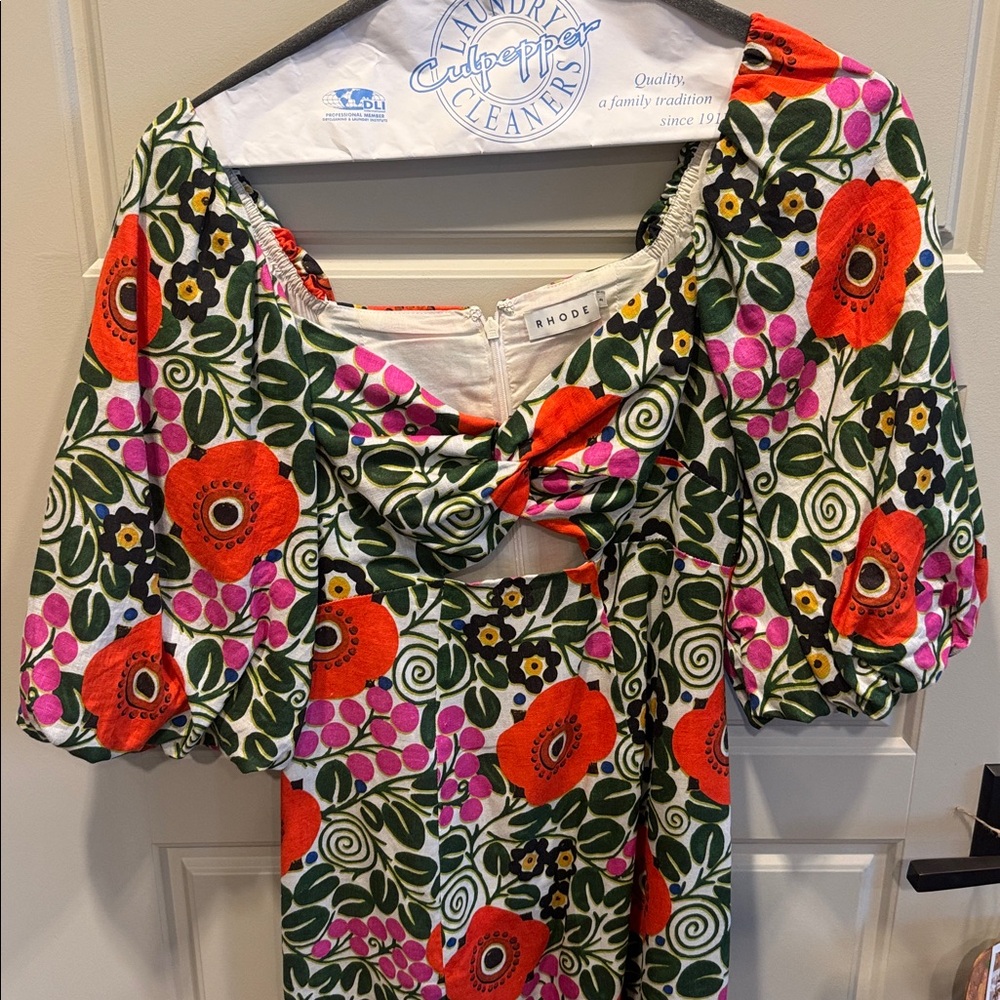 Rhode Floral Noa Cutout / Puff Sleeve Dress - Picture 6 of 11